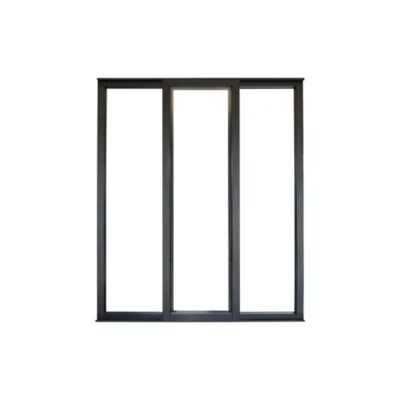 Verrière coulissante 3 carreaux transparents, coloris noir mat H108 x l.93cm