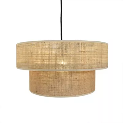 Abat-jour intérieur Estela H.20 x Ø40cm IP20 E27 beige fibre naturelle Lumisky