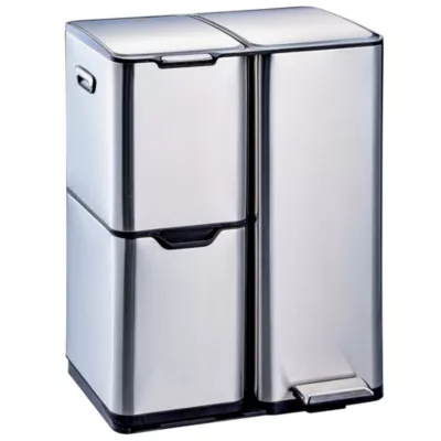 Poubelle de tri 3 compartiments Kitchen Move Haja inox 60 L