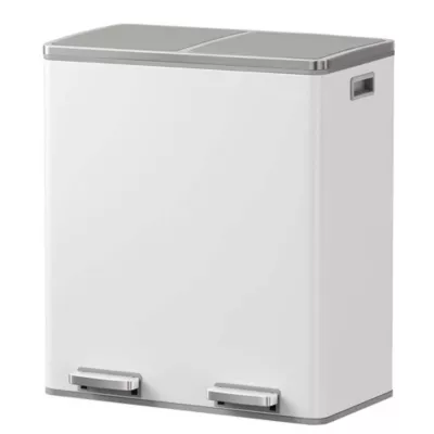 Poubelle de tri 2 compartiments Kitchen Move Major blanc 60 L