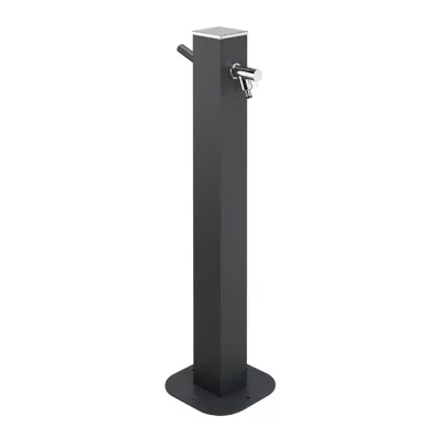 Fontaine de jardin en aluminium avec robinet coloris anthracite l.25 x P.26 x H.100 cm