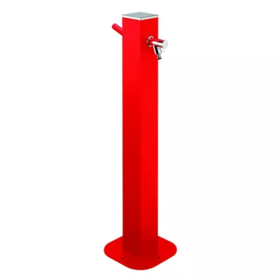 Fontaine de jardin en aluminium avec robinet coloris rouge l.25 x P.26 x H.100 cm