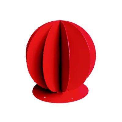 Cactus boule décorative rouge en métal D. 30 cm