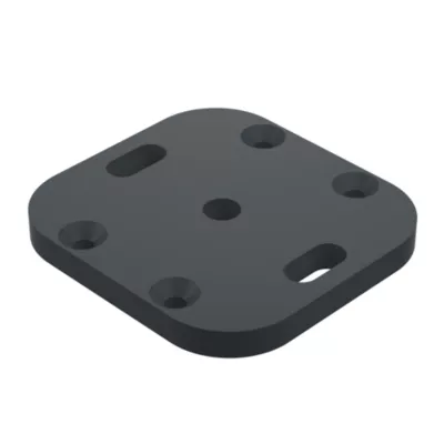 Platine 2 points pour clôture Belty aluminium gris 7016