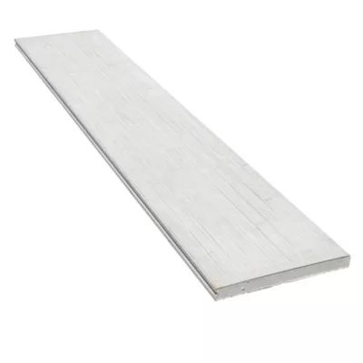 Plaque béton biface pour clôture motif bois Séquoia gris clair, L.184 x H.26 cm x ép.35 mm