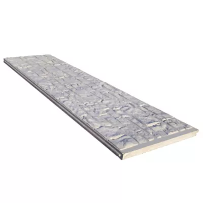 Plaque béton biface pour clôture motif Maquis effet pierres sèches, L.184 x H.36 cm x ép.35 mm