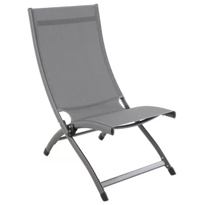 Fauteuil Lounge Summer en métal royal gris