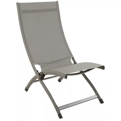 Fauteuil Lounge Summer en métal bronze taupe