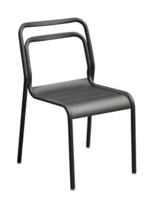 Chaise de jardin Proloisirs Eos en aluminium - Coloris graphite - Hauteur 82 cm