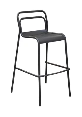 Chaise haute de jardin Proloisirs Eos en aluminium - Coloris graphite - Hauteur 104 cm