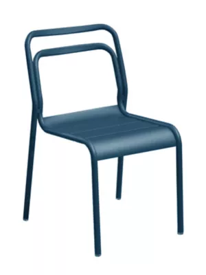 Chaise de jardin Proloisirs Eos en aluminium - Coloris bleu - Hauteur 82 cm
