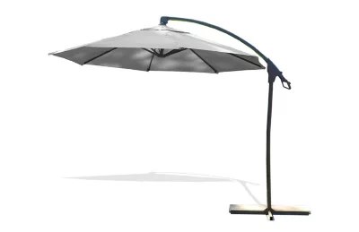 Parasol déporté Malaga aluminium gris 3 x 3 m DCB Garden