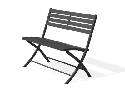 Banc de jardin pliant Marius aluminium noir l.95 cm City Garden