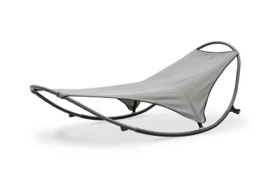 Bain de soleil Hendaye textilène et structure acier gris L.210 cm Paris Garden