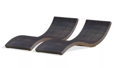 Bain de soleil Cancun résine tressée chocolat L.190 cm DCB Garden (lot de 2)