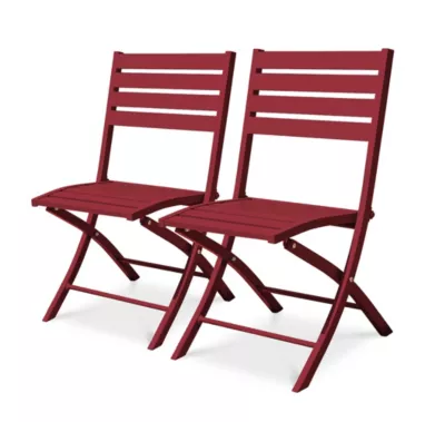 Chaise de jardin pliante Marius aluminium rouge carmin H.82 cm City Garden (lot de 2)