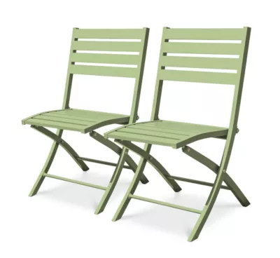 Chaise de jardin pliante Marius aluminium vert lagune H.82 cm City Garden (lot de 2)