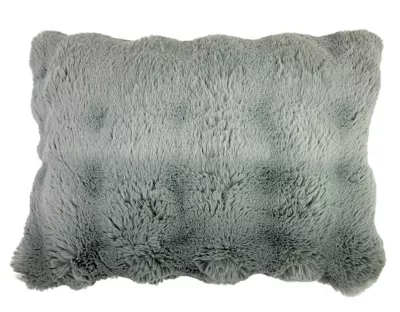 Housse de coussin en fausse fourrure gris 30 x 50cm