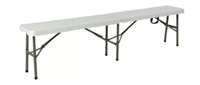 Banc jardin pliant 3 places L.180 x l.27.5 x H.43 cm, métal et plastique, léger, résistant, facile à ranger