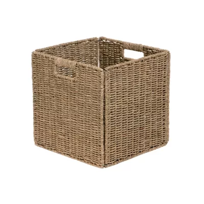Boîte de rangement carrée de 31 cm en jonc de mer