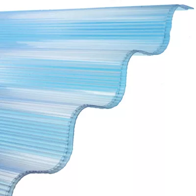 Plaque polycarbonate grande onde alvéolaire l.0.92 x L.2.5m, ep.6mm, 2KG/M2 Transparent (lot de 5pcs )