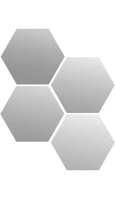 4 miroirs adhésifs hexagonaux L.15 x l.15 cm Mpglass