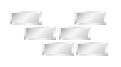6 miroirs adhésifs rectangle style métro l.15 x H.7,5 cm MPglass