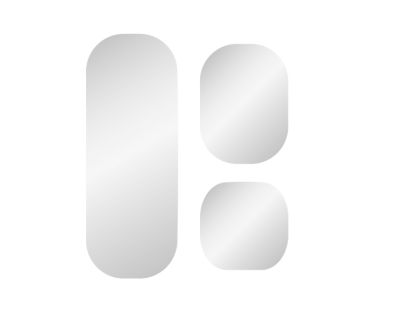 3 miroirs Funk oblong, différentes tailles Mpglass