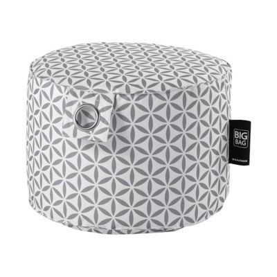 Pouf rosace gris perle 45 x 45 x 30 cm