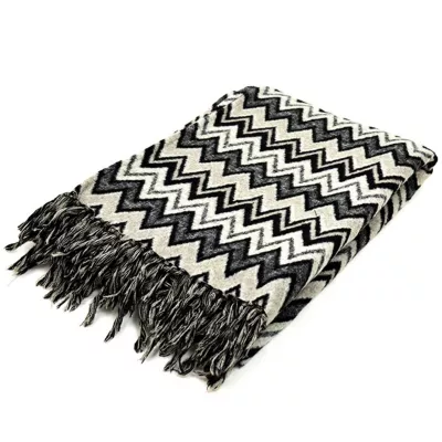 Plaid Pipa chevrons gris/beige 130 x 170 cm