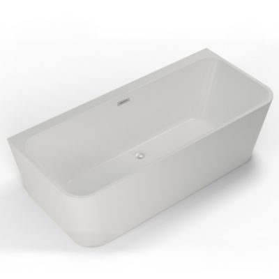 Baignoire semi-îlot murale Mint 160, blanc, 160x75 cm, by Spalina