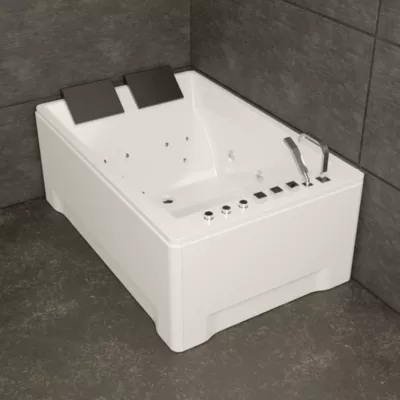 Baignoire balnéo 2 places droite Tonsay Duo 180x120 cm, blanc, by Spalina