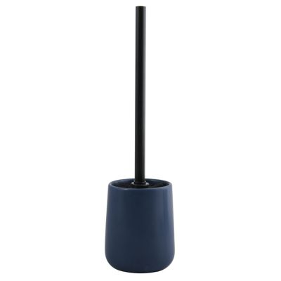 Brosse WC et support MSV Spirella Maonie corps et manche en céramique coloris bleu