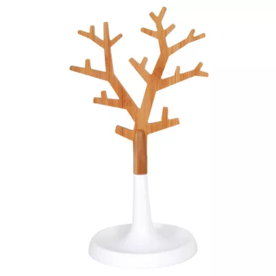 Porte-bijoux forme arbre MSV Spirella Oslo blanc et bambou