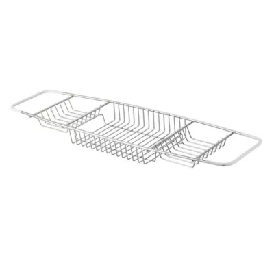 Pont de baignoire MSV coloris gris en acier inoxydable l.68,5 x H.5,5 cm