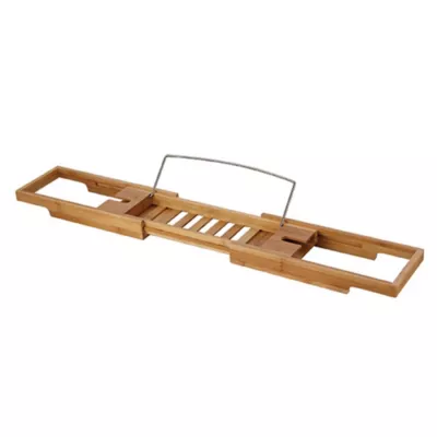 Pont de baignoire en bambou avec support tablette/livre MSV L. 70 x P. 15,1 cm