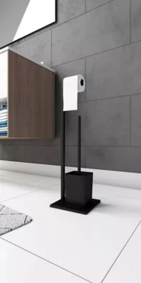 Serviteur WC Trendy en acier inoxidable noir mat