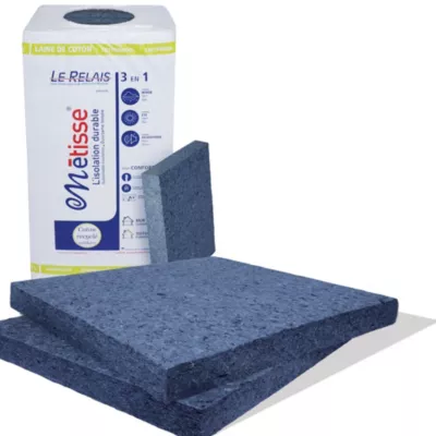Panneau laine de coton Metisse - 0,6 x 1,2 m ép.145 mm R. 3,7 m²K/W
