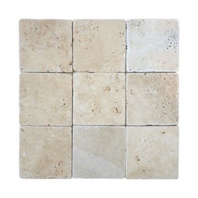 Carrelage sol et mur travertin 10 x 10 cm pierre naturelle