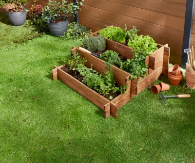 Carré potager en escalier 3 niveaux Accent L. 90 cm x P. 90 cm