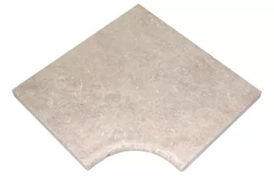 Margelle de piscine angle rentrant Travertin 45x45x3cm Bord 1/2 Rond pierre naturelle