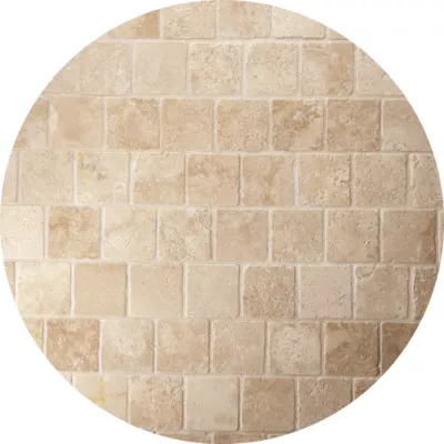 Pavé travertin 10 x 10 cm, ép.30 mm finition vieillie