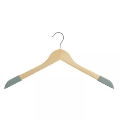 Lot de 2 cintres en bois et silicone vert