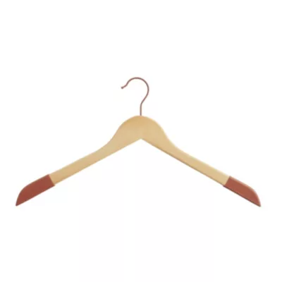 Lot de 2 cintres en bois et silicone terracotte