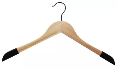 Lot de 2 cintres en bois et silicone noir