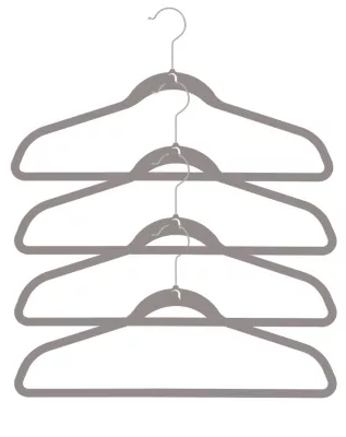 Cintre en feutre effet velours gris vendu par 4 pièces