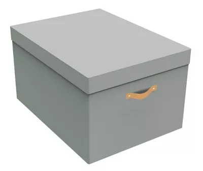 Boîte de rangement en carton rectangulaire grise