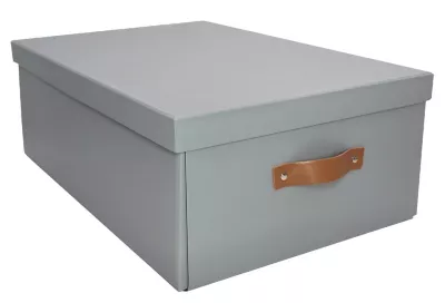 Boîte en carton rectangulaire grise vendue par 2