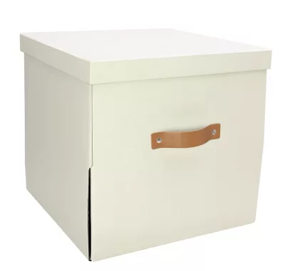 Boîte de rangement en carton avec couvercle Mixxit blanc