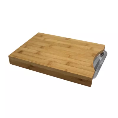 Planche à découper en bambou avec récupérateur L.33 x l.26 cm